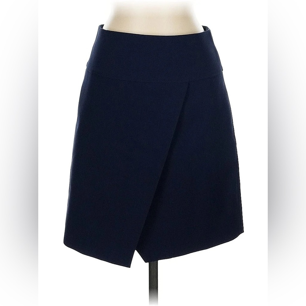 J. Crew Women’s Crossover Faux Wrap Skirt Dark Navy Blue NWT
